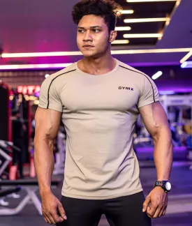 Active Air Checks GymX Tee: Elite Beige - Sale