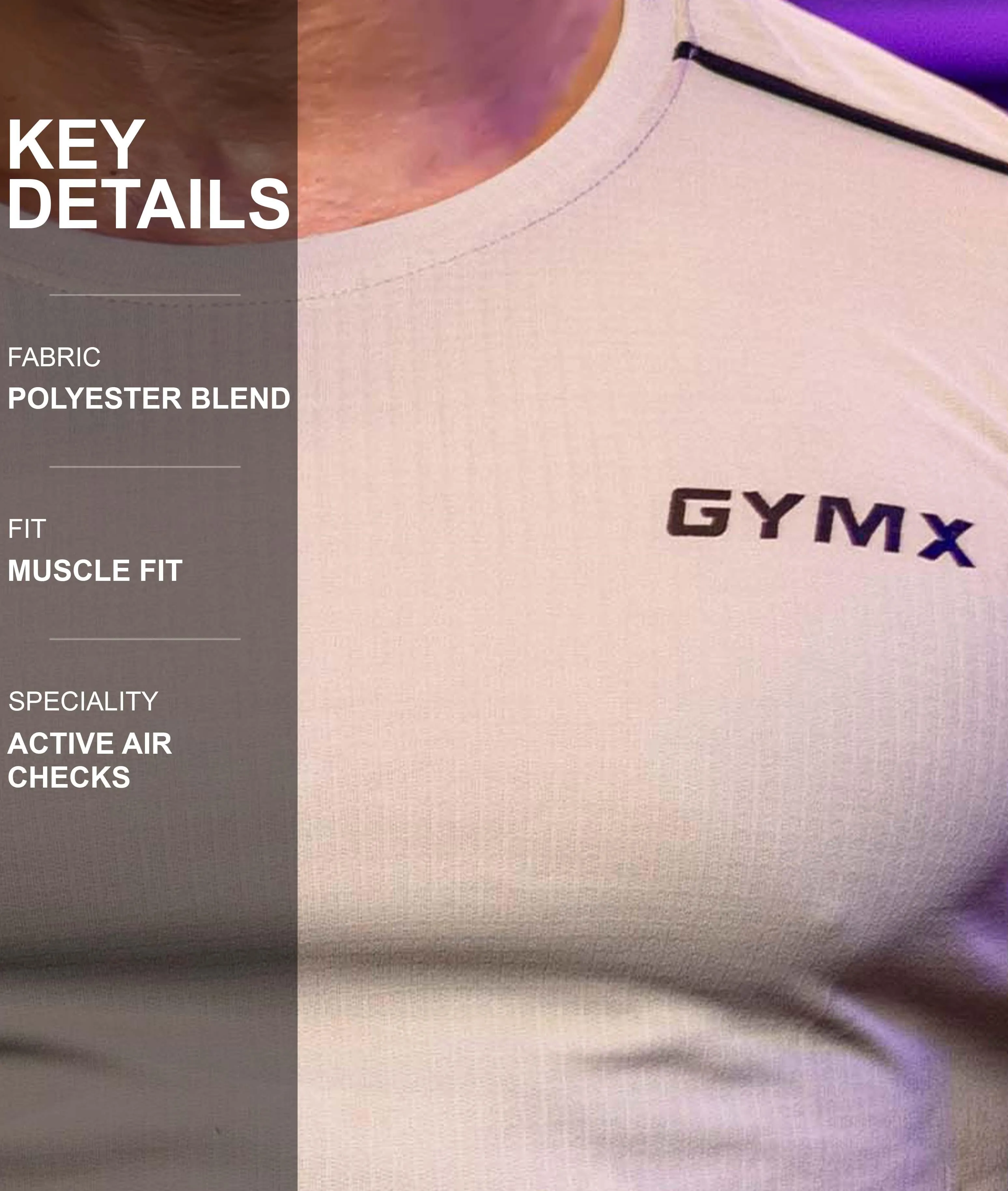 Active Air Checks GymX Tee: Elite Beige - Sale