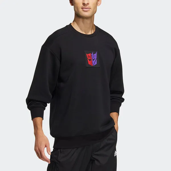 adidas x Transformers Crossover CNY TF Turf SWEAT 22 Pattern Printing Sports Pullover Sweatshirt Black