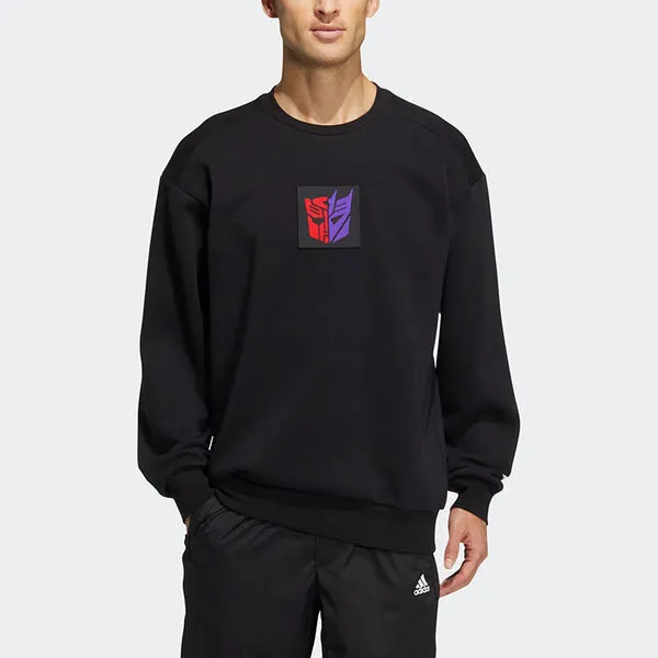 adidas x Transformers Crossover CNY TF Turf SWEAT 22 Pattern Printing Sports Pullover Sweatshirt Black