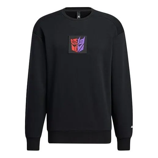 adidas x Transformers Crossover CNY TF Turf SWEAT 22 Pattern Printing Sports Pullover Sweatshirt Black