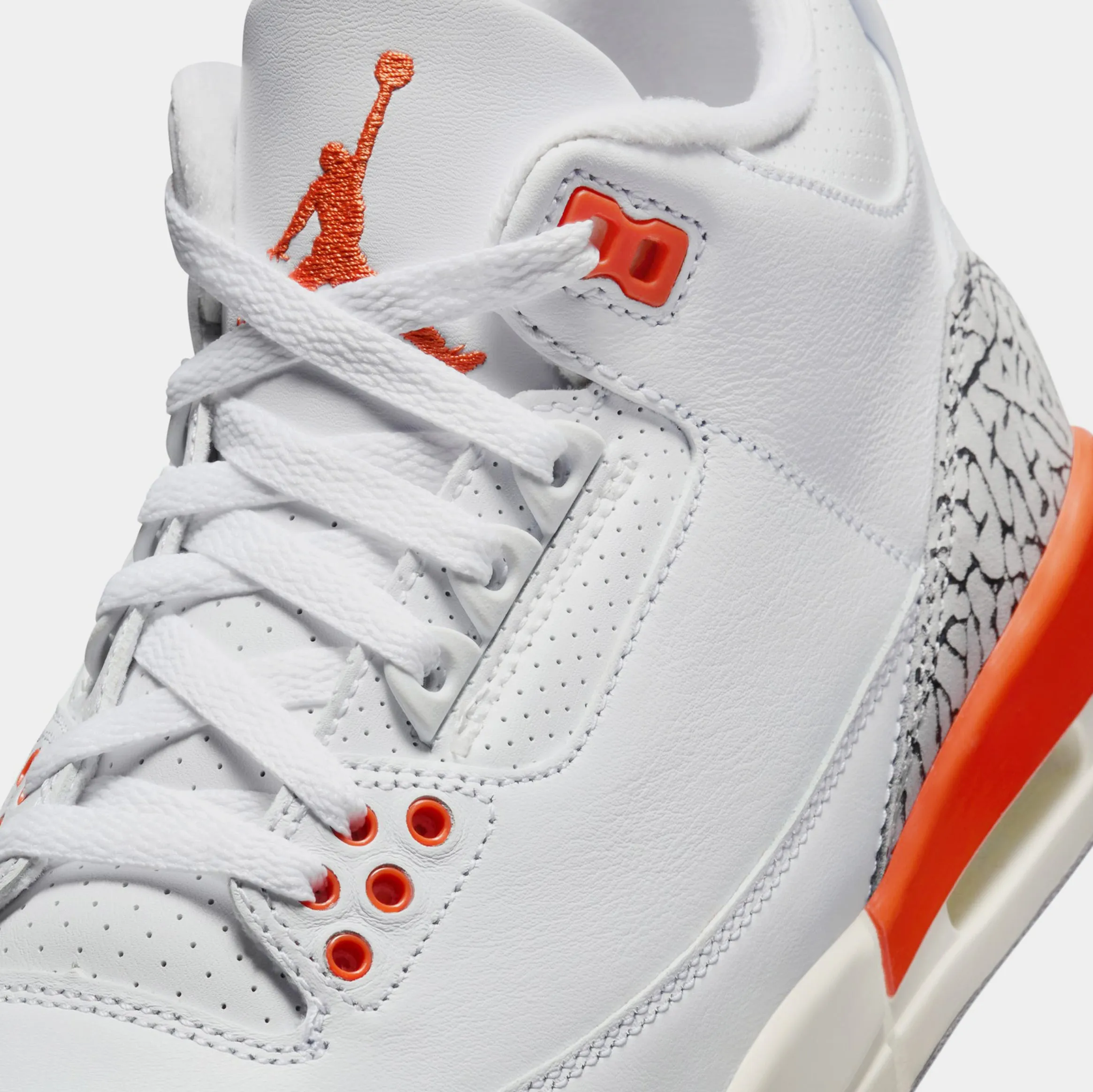 Air Jordan 3 Retro Georgia Peach Womens Lifestyle Shoes (White/Cosmic Clay/Sail/Cement Grey)