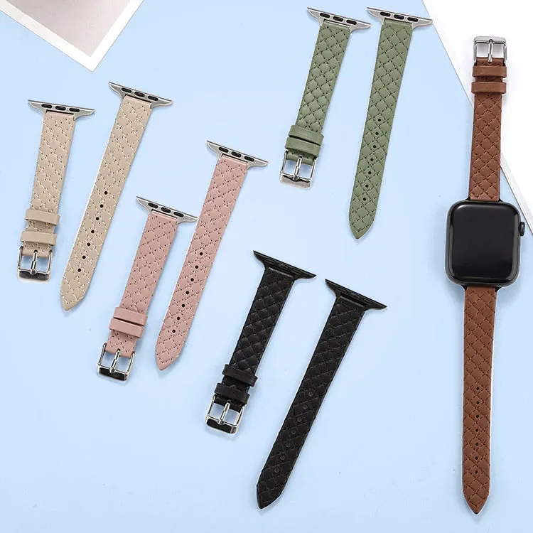 Apple Watch Band Series 7 6 5 4 Stylish Leather Bracelet for iWatch 38mm 40mm 41mm 42mm 44mm 45mm Wristband |Watchband|