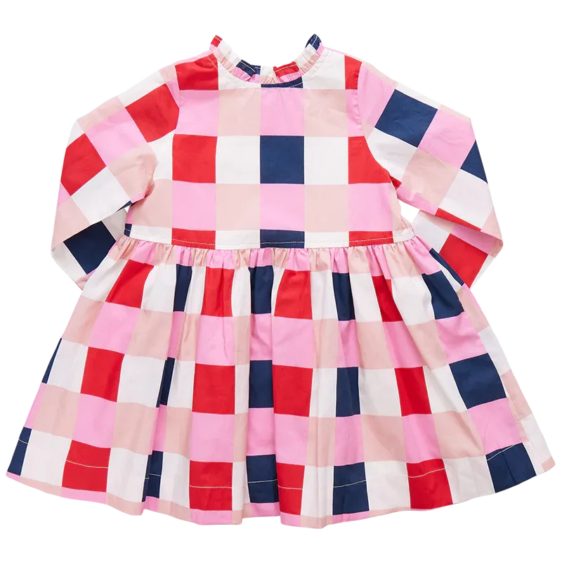 Autumn Dress (Navy Red Check)