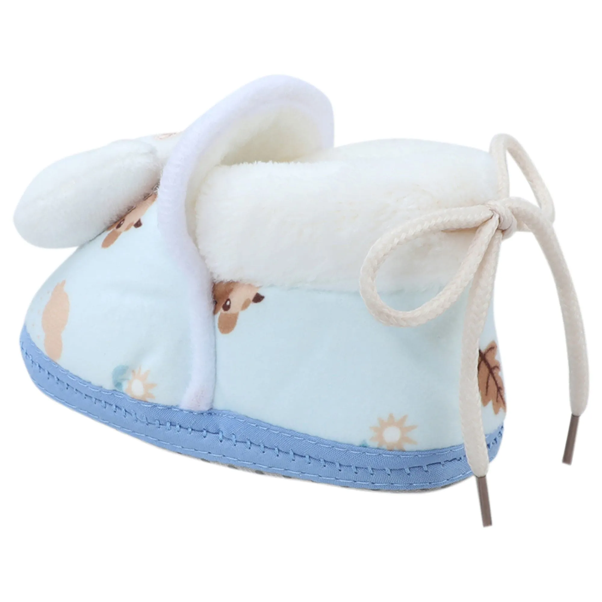 Baby Moo 3D Hunny Bunny Soft Slip-On Anti-Skid Plush Warm Booties - Blue