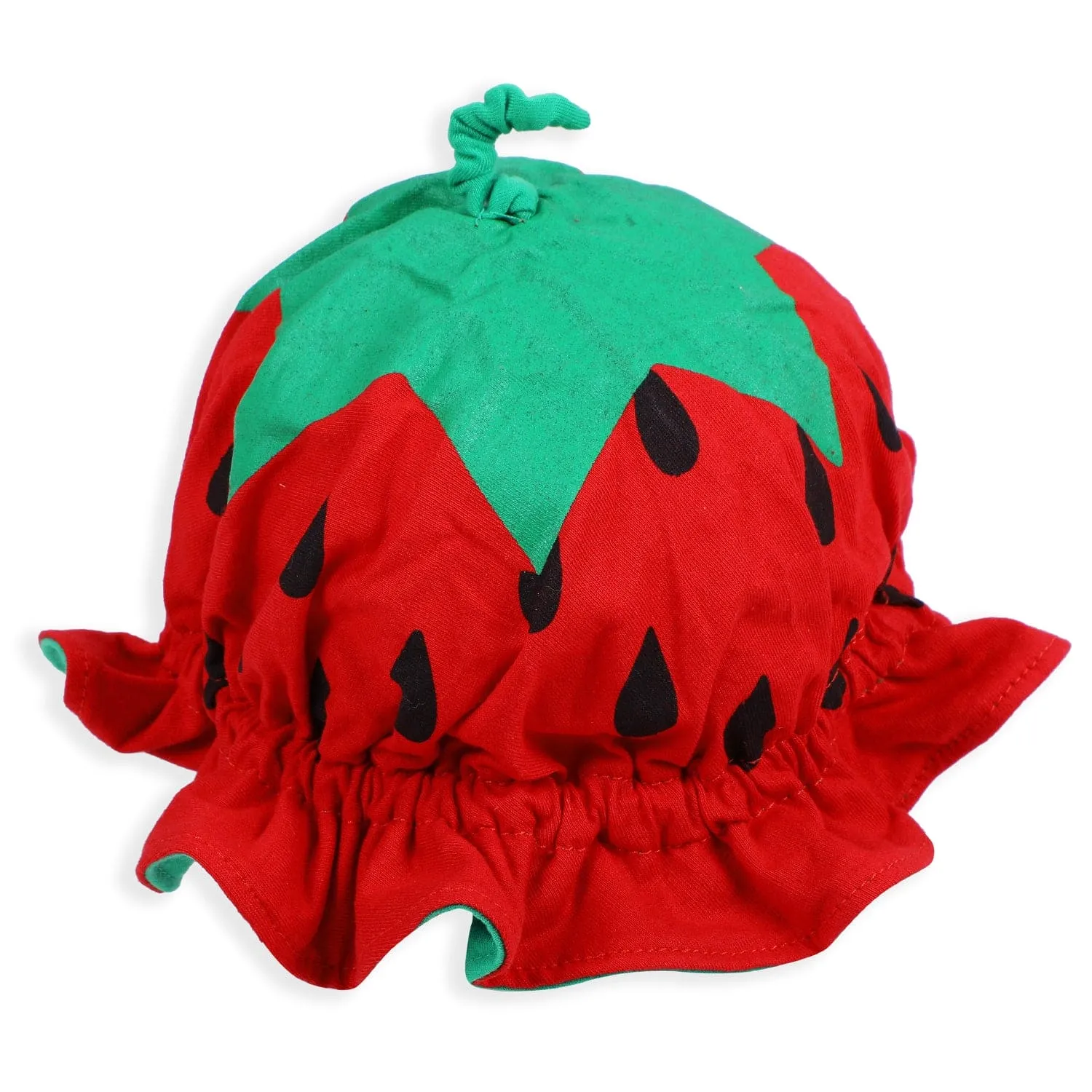 Baby Moo Stylish Strawberry Costume 2pcs Cap And Fancy Dress - Red