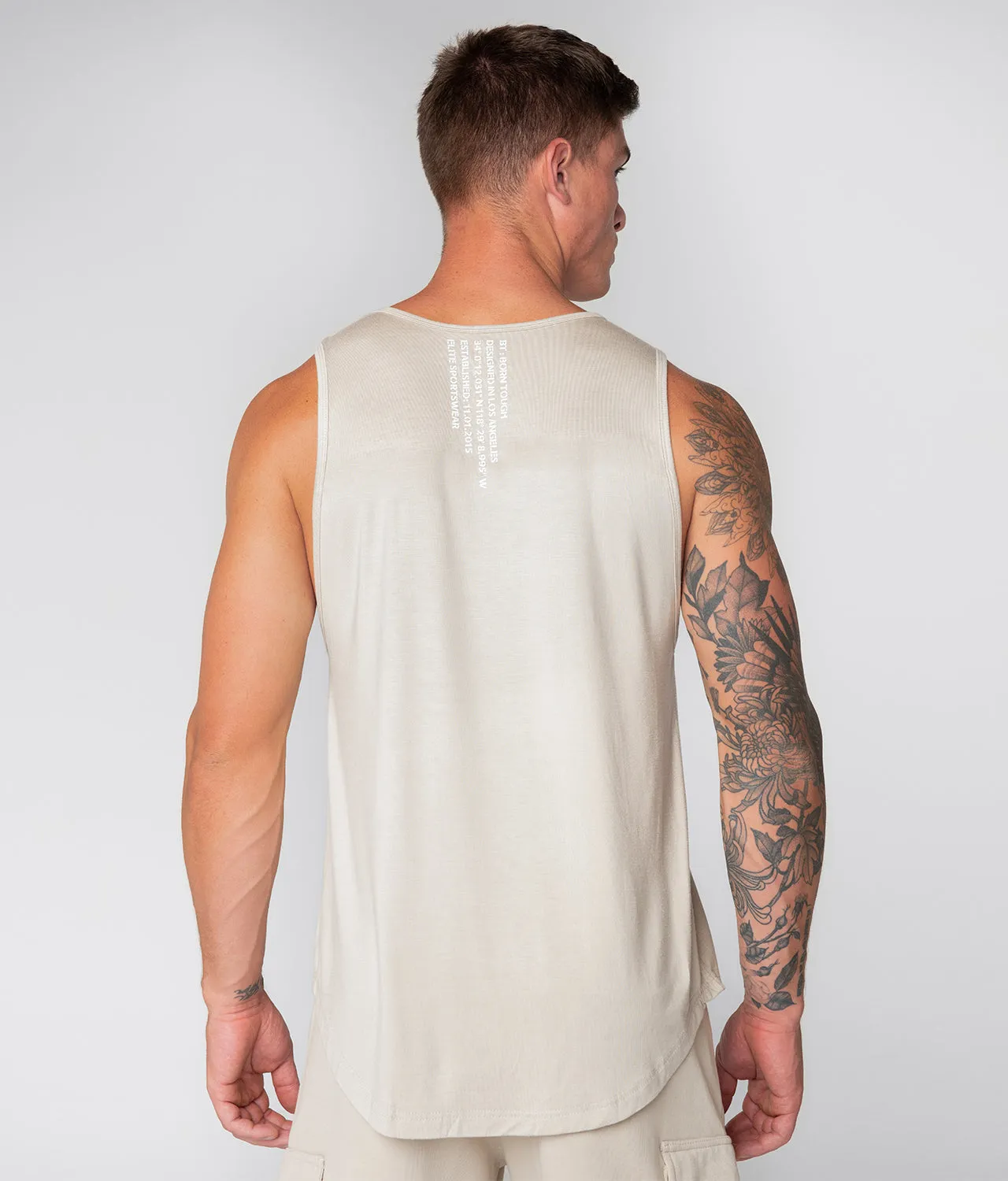 Born Tough Zippered Stone Running Tank Top for Men