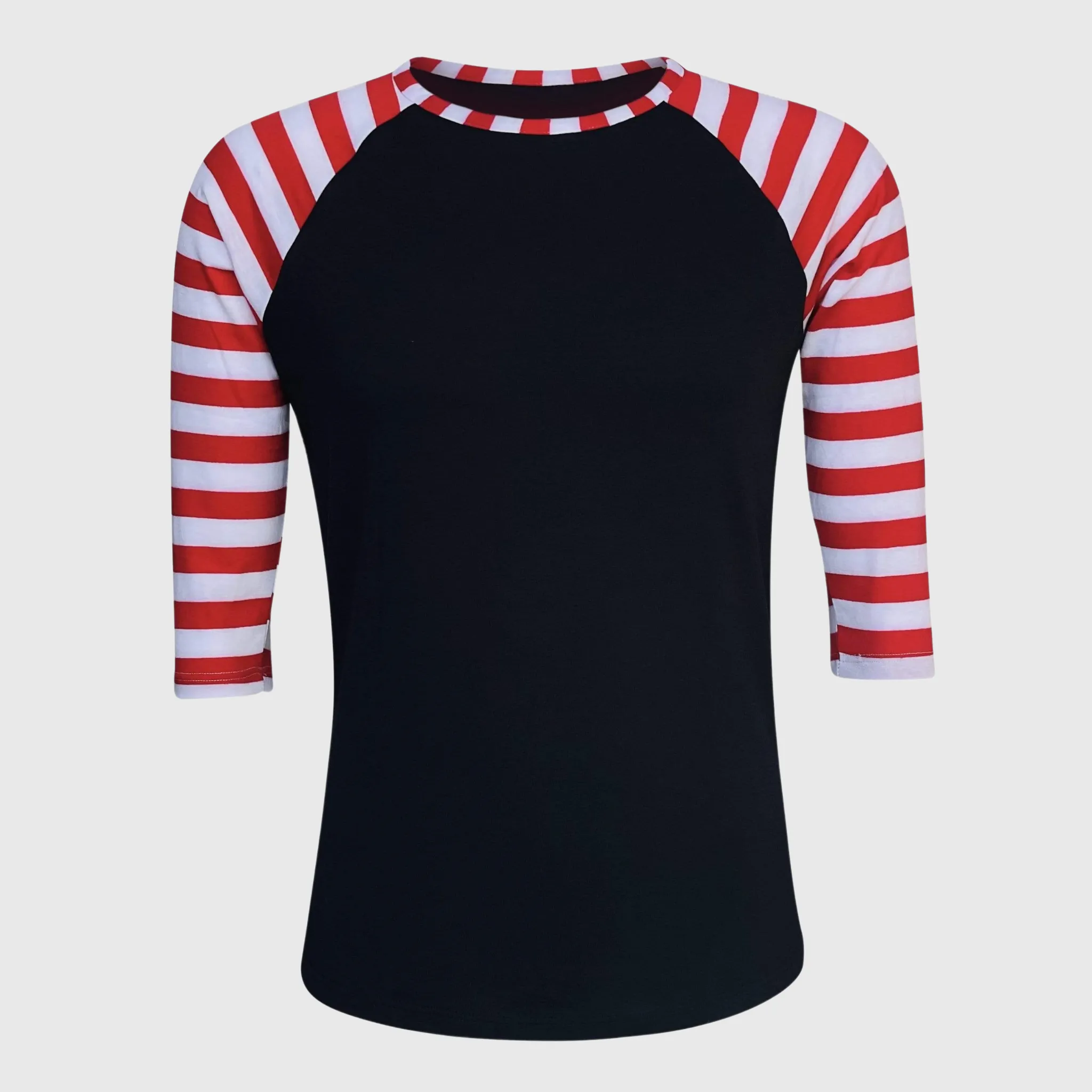 Candy Cane Black Red Stripes Polyester Top