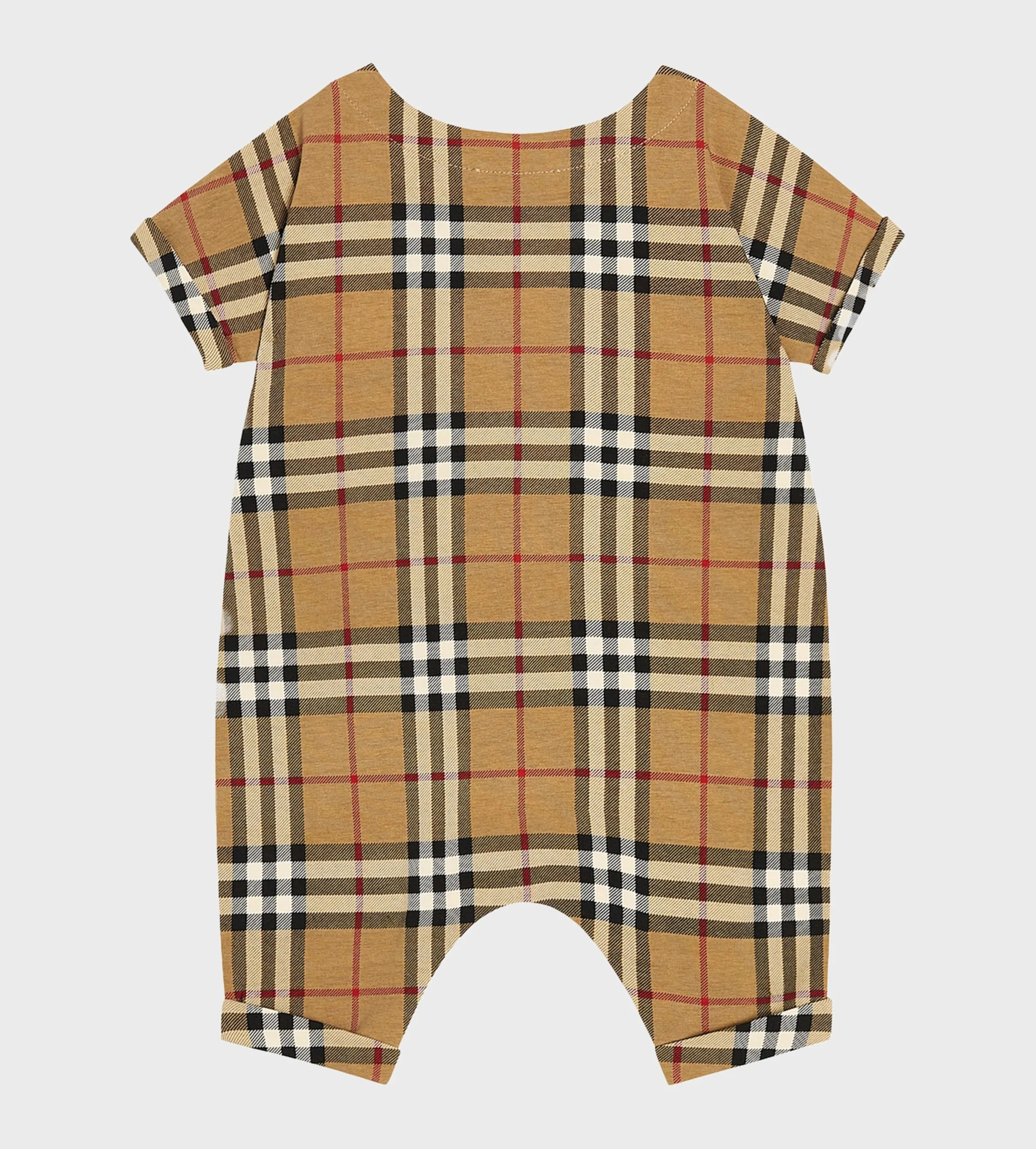 Check Pattern Babysuit Beige