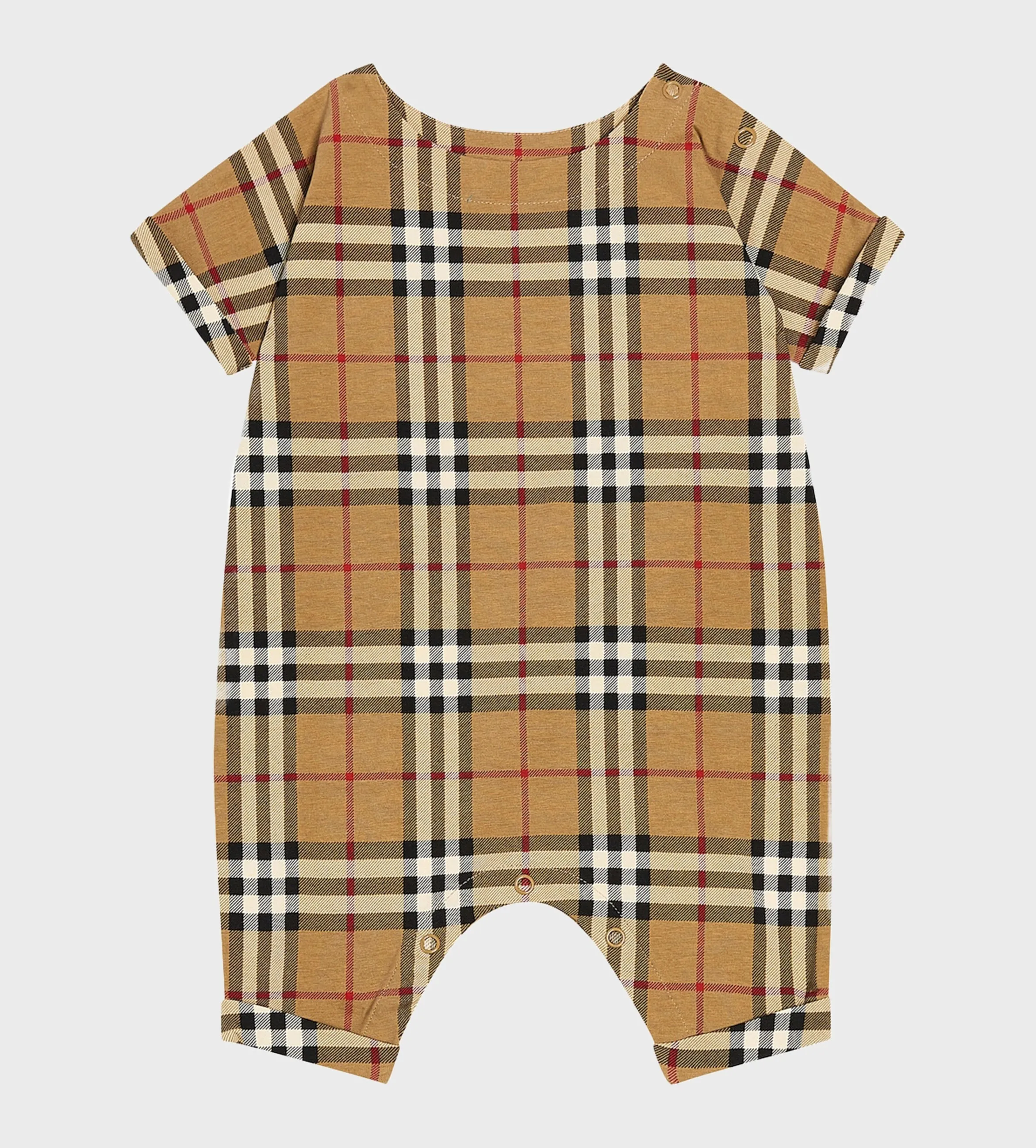 Check Pattern Babysuit Beige