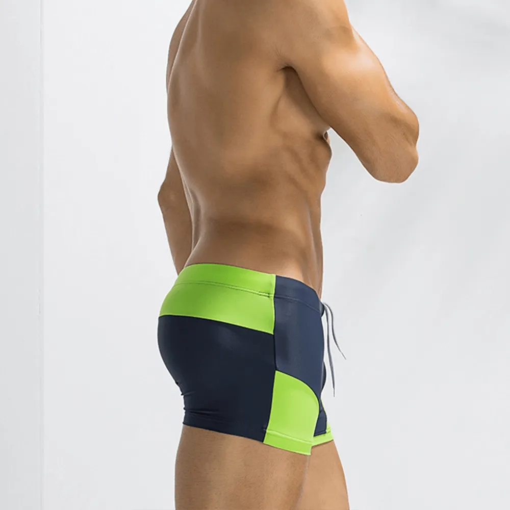 Color Block Swimming Boxer Shorts for Men / Sports Bathing Suit