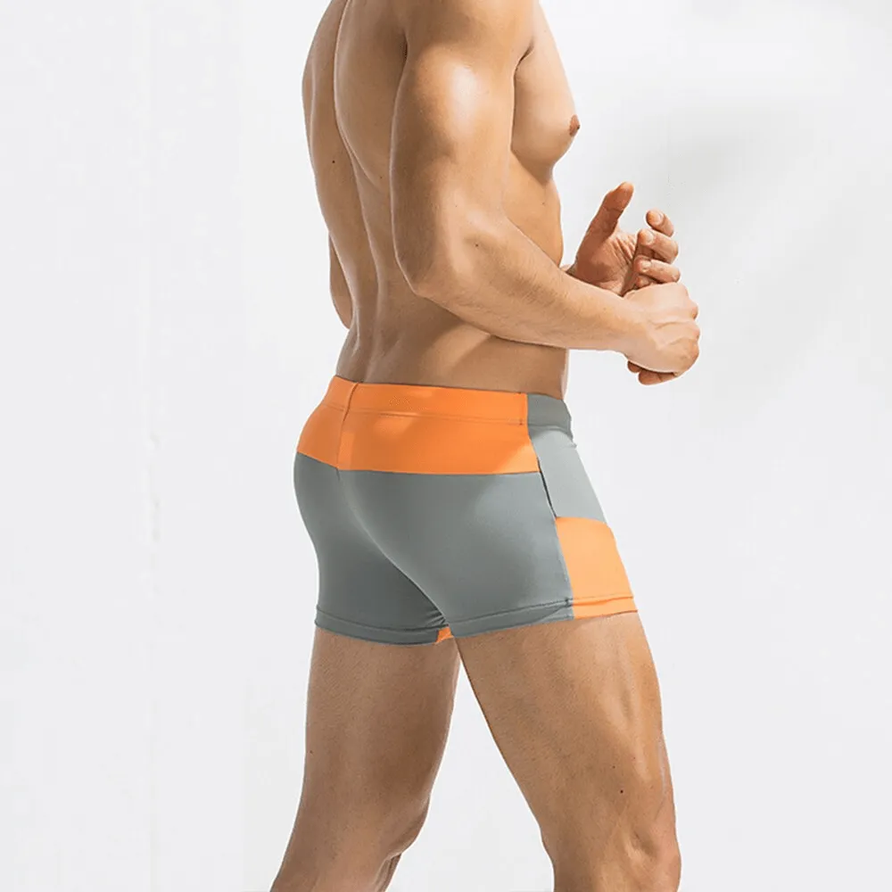 Color Block Swimming Boxer Shorts for Men / Sports Bathing Suit