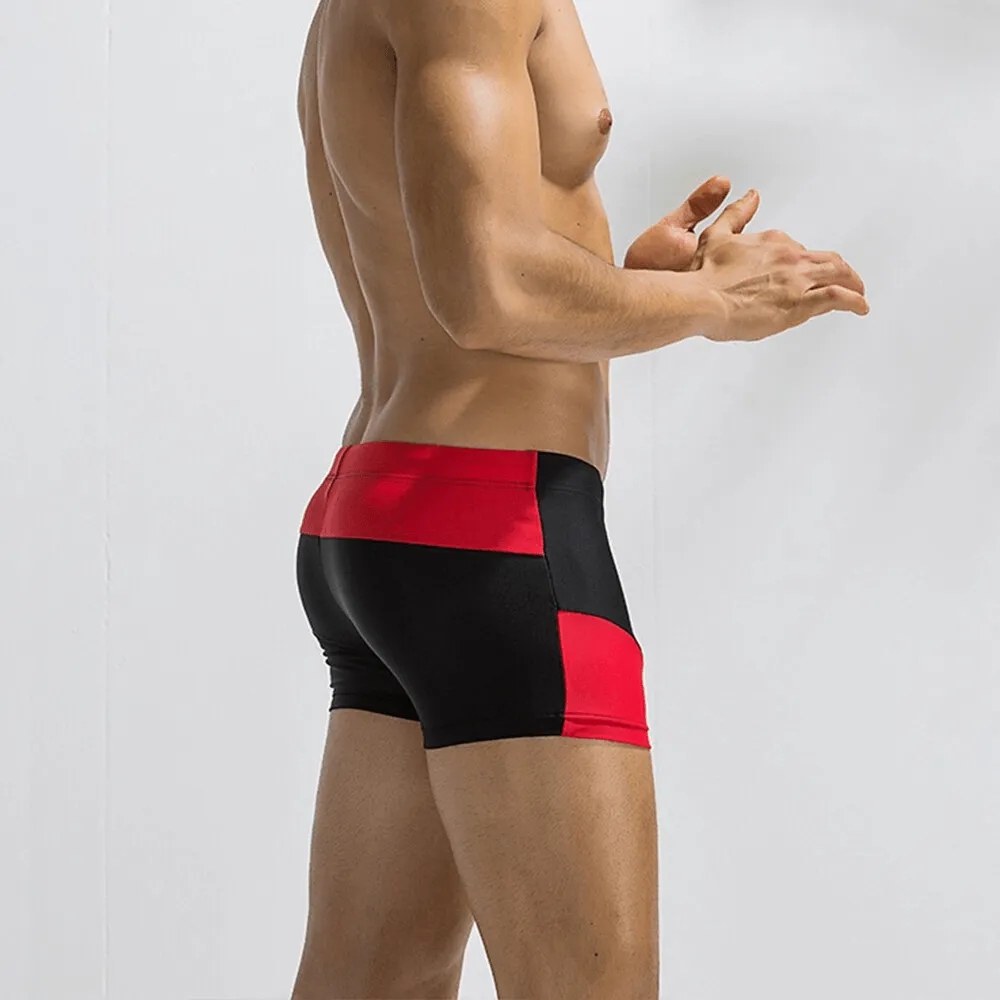 Color Block Swimming Boxer Shorts for Men / Sports Bathing Suit