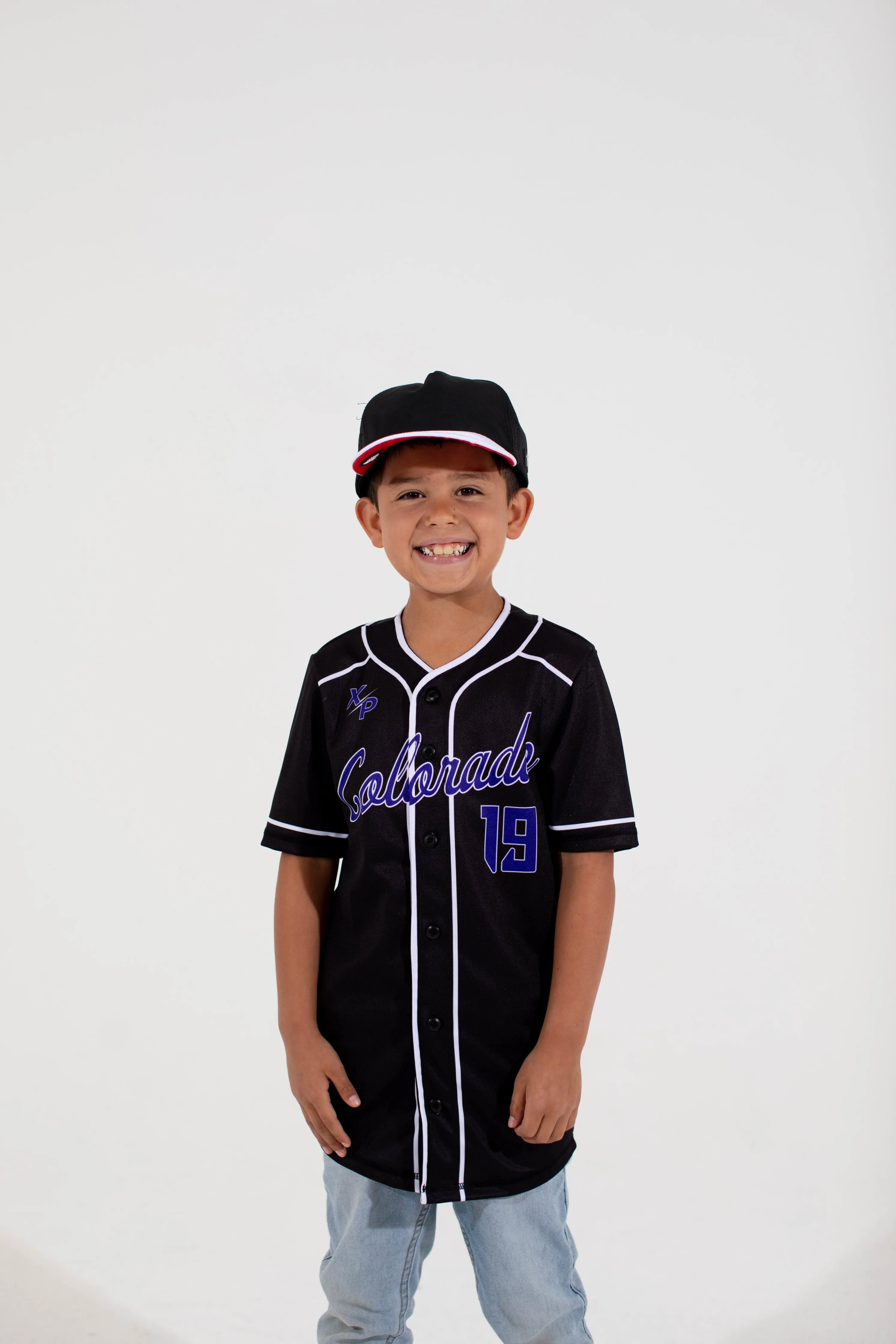 Colorado full button Baseball Jersey in Black