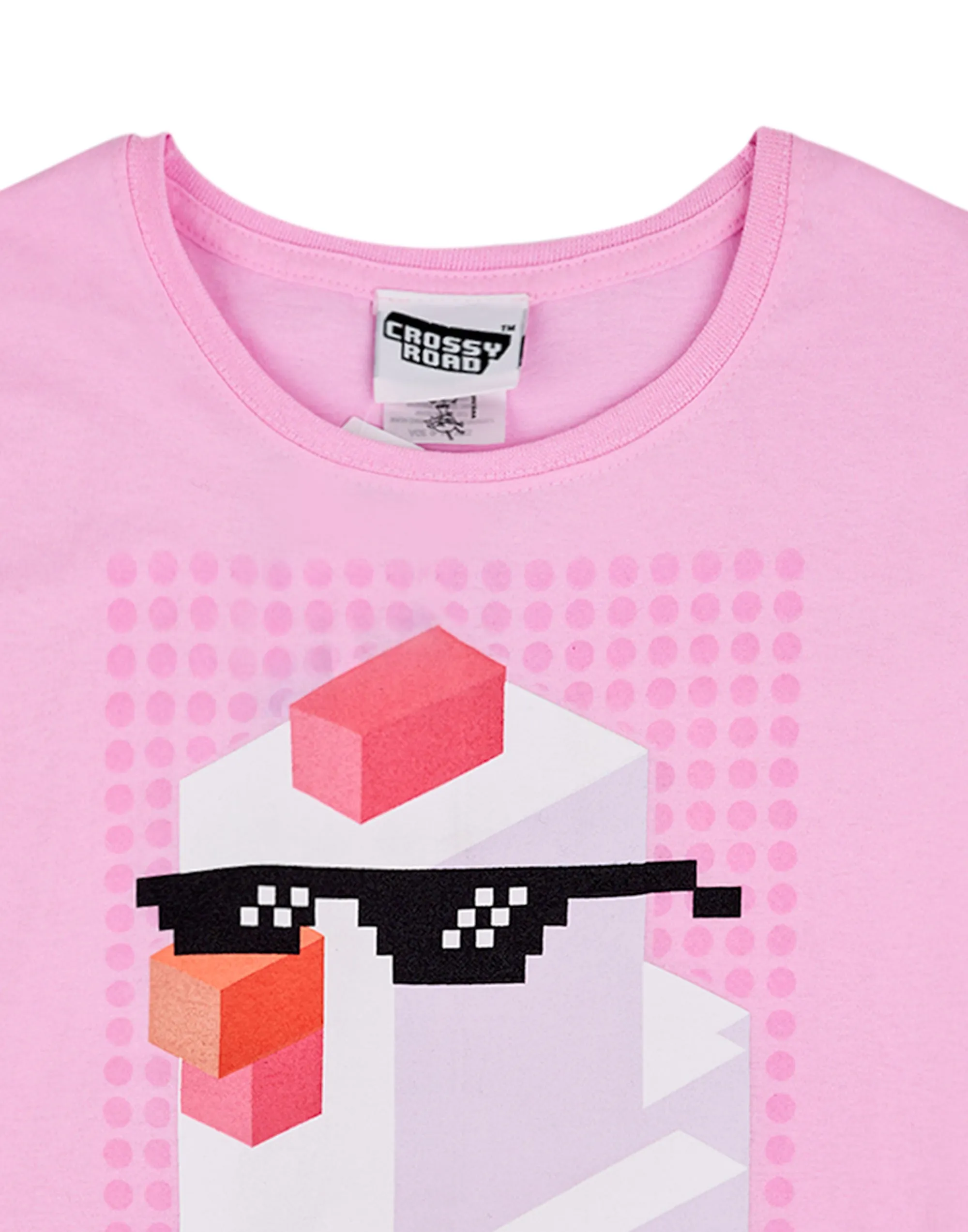 Crossy Road Girls Pink Short Sleeved T-Shirt