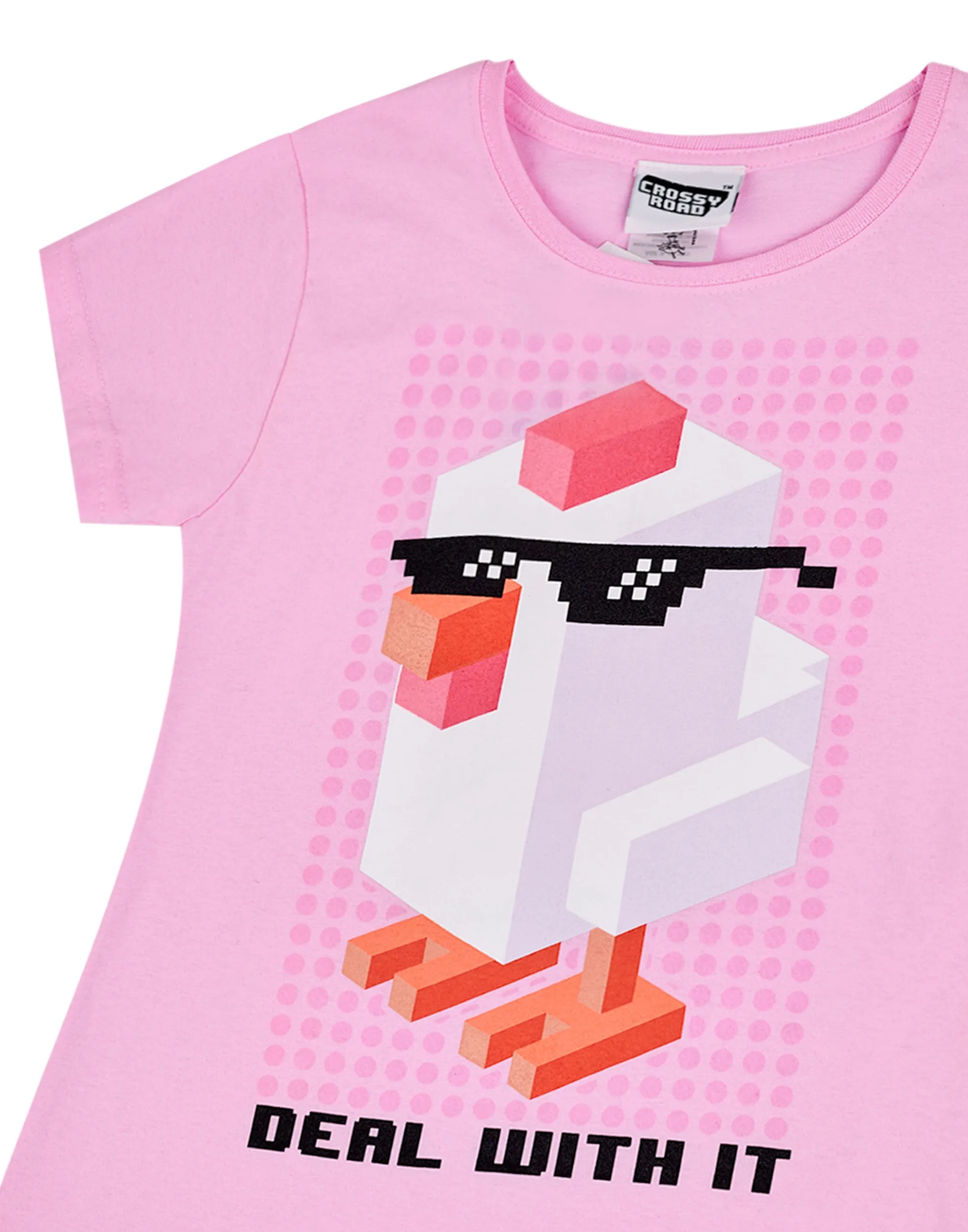 Crossy Road Girls Pink Short Sleeved T-Shirt