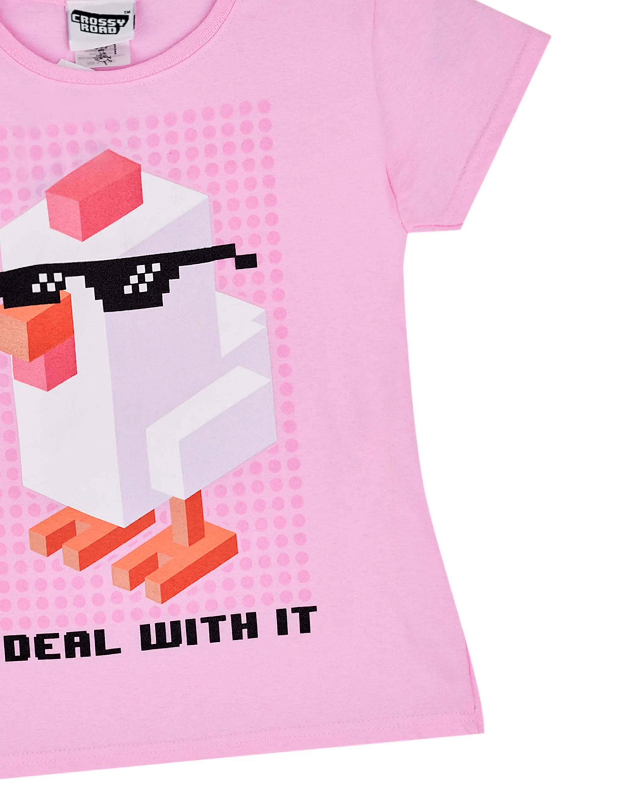 Crossy Road Girls Pink Short Sleeved T-Shirt