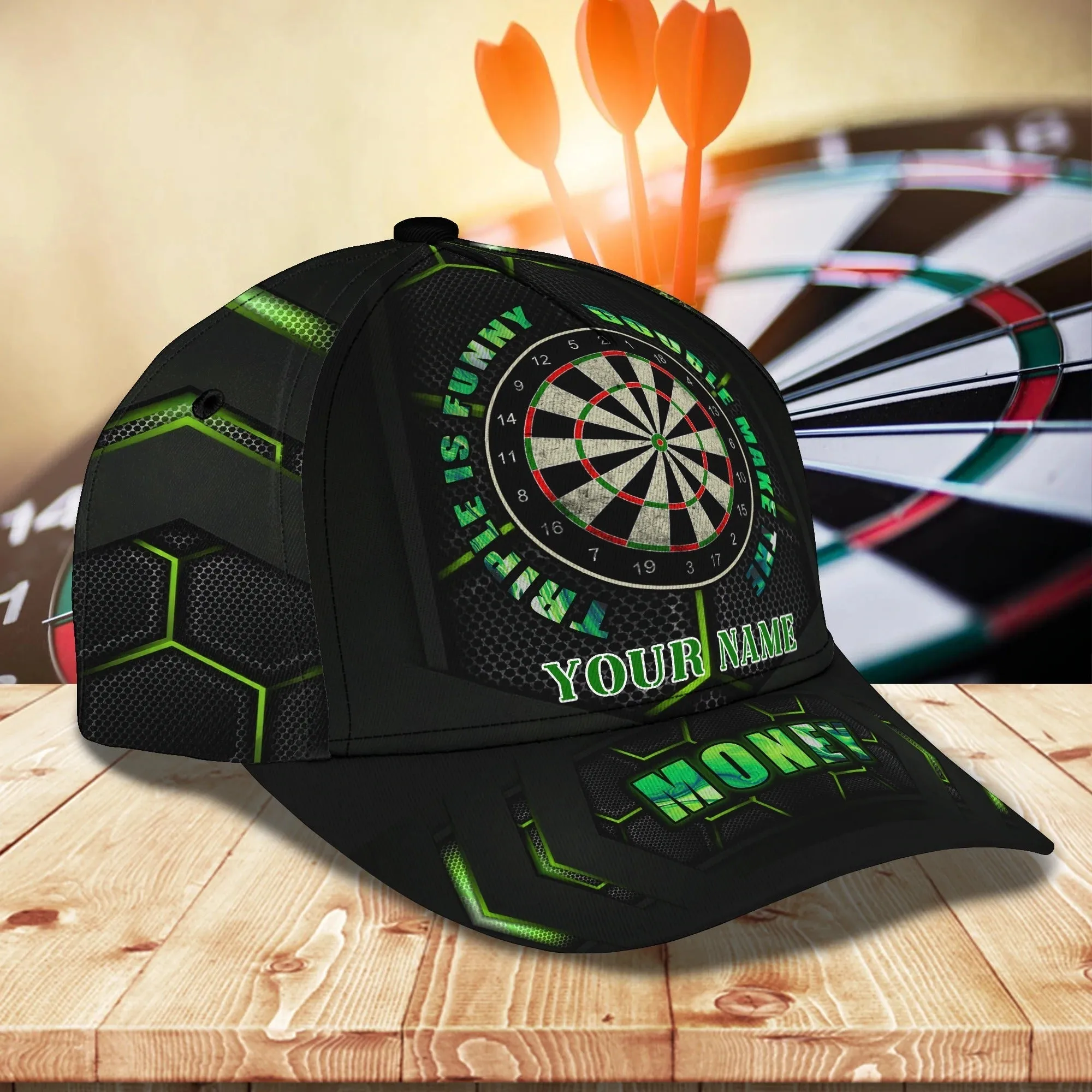 Custom Cool Dart Cap For Dart Boy Girl, Dart And Beer Baseball 3D Cap Hat, To Husband Darter Cap Hat