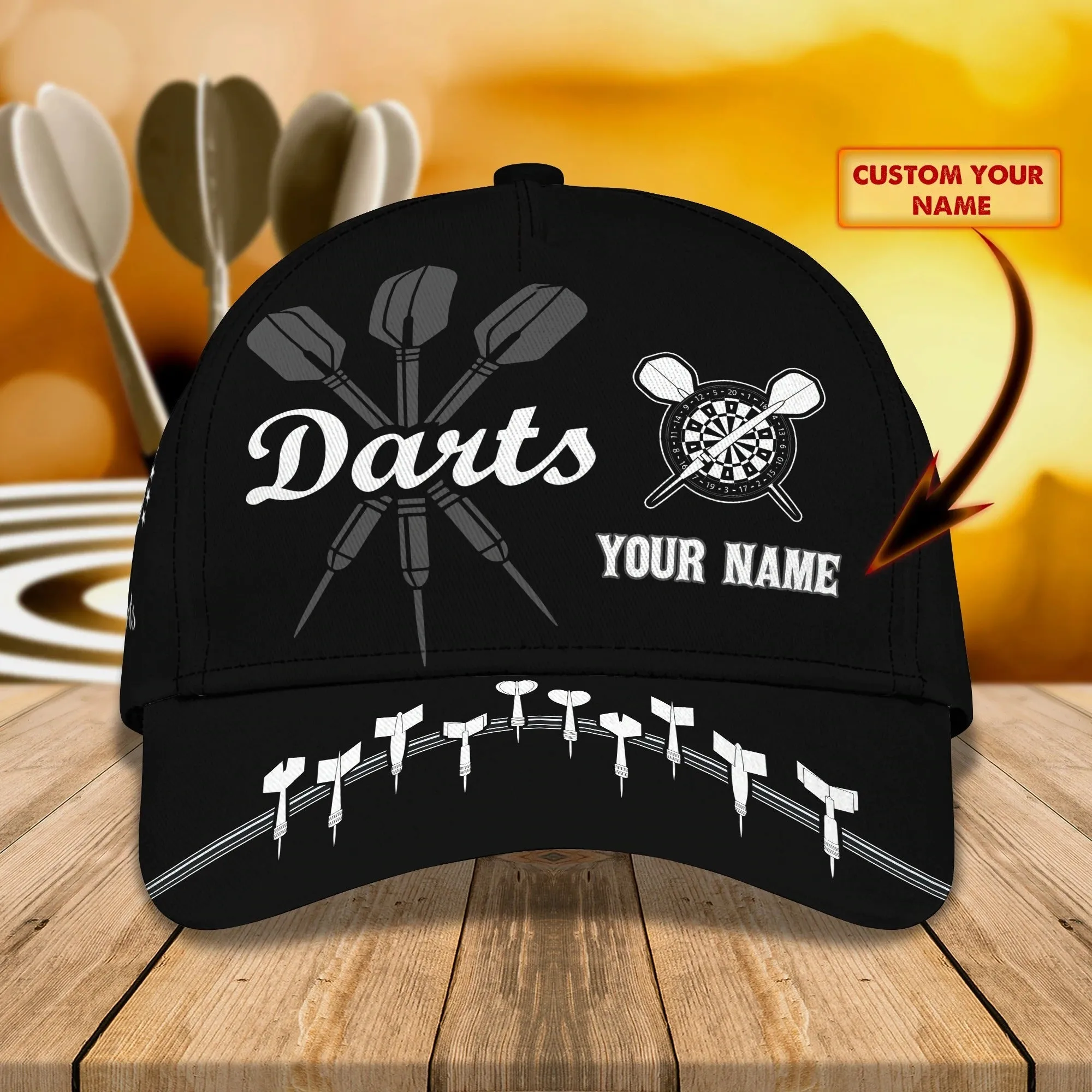 Custom Cool Dart Cap For Dart Boy Girl, Dart And Beer Baseball 3D Cap Hat, To Husband Darter Cap Hat