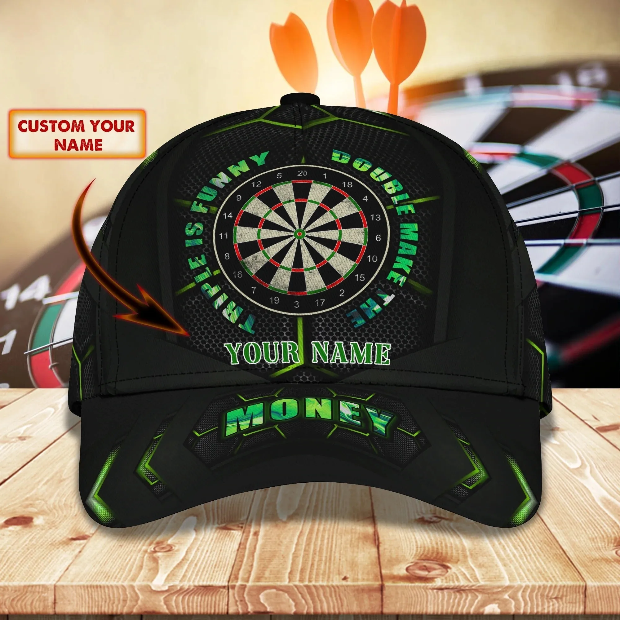 Custom Cool Dart Cap For Dart Boy Girl, Dart And Beer Baseball 3D Cap Hat, To Husband Darter Cap Hat