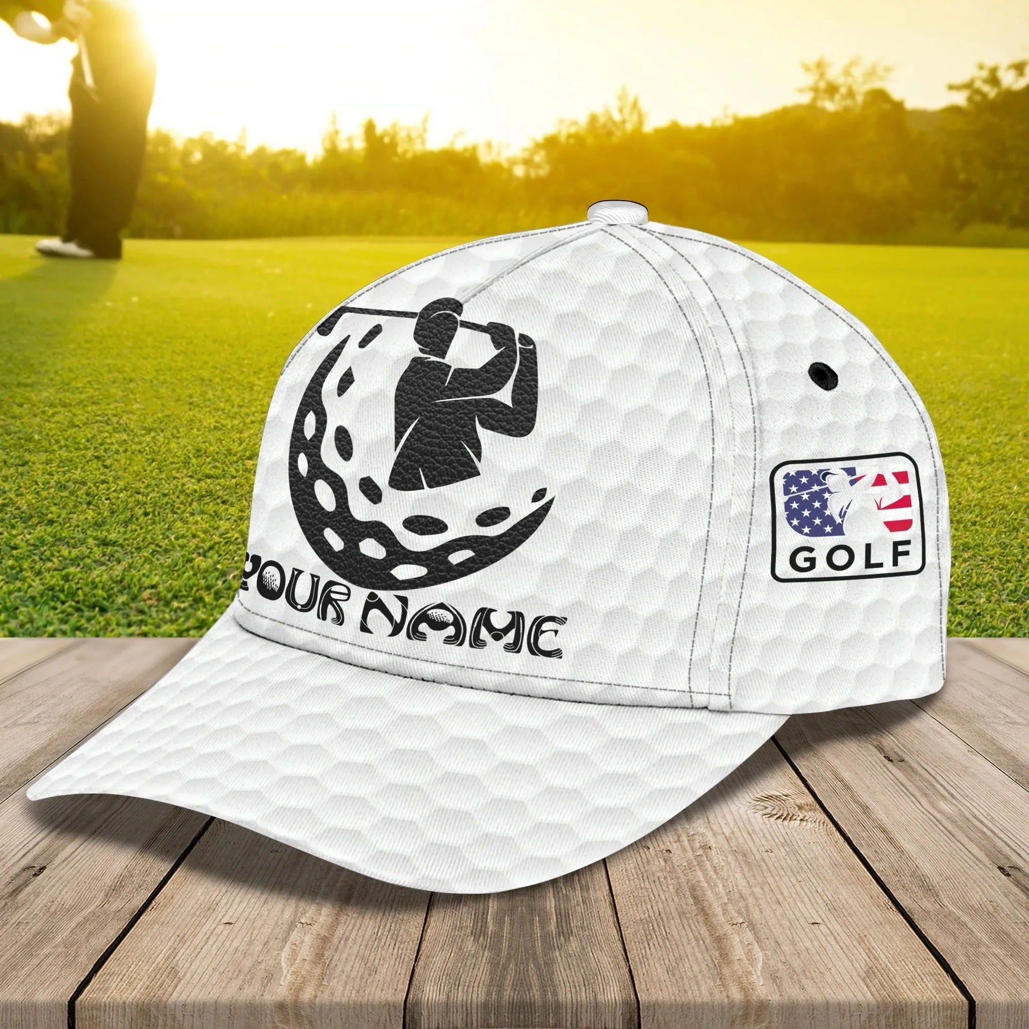 Custom Mens Golf Cap 3D, Full Printed Caps For Golf Mens, Cap For Him, Golf Caps In American Flag