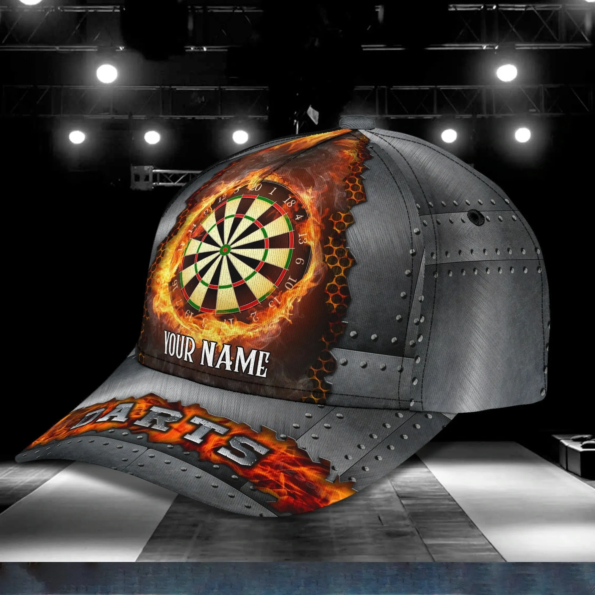 Custom With Name 3D Full Print Baseball Darts Cap, Classic Cap For Darter, Dart Lover Present Birthday Gift Darter