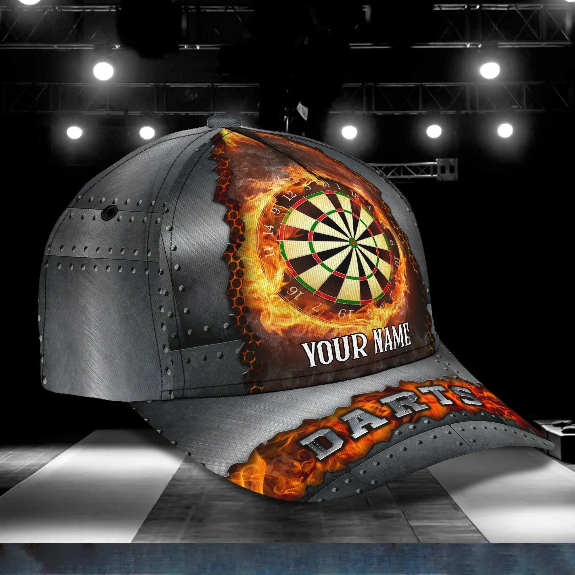 Custom With Name 3D Full Print Baseball Darts Cap, Classic Cap For Darter, Dart Lover Present Birthday Gift Darter