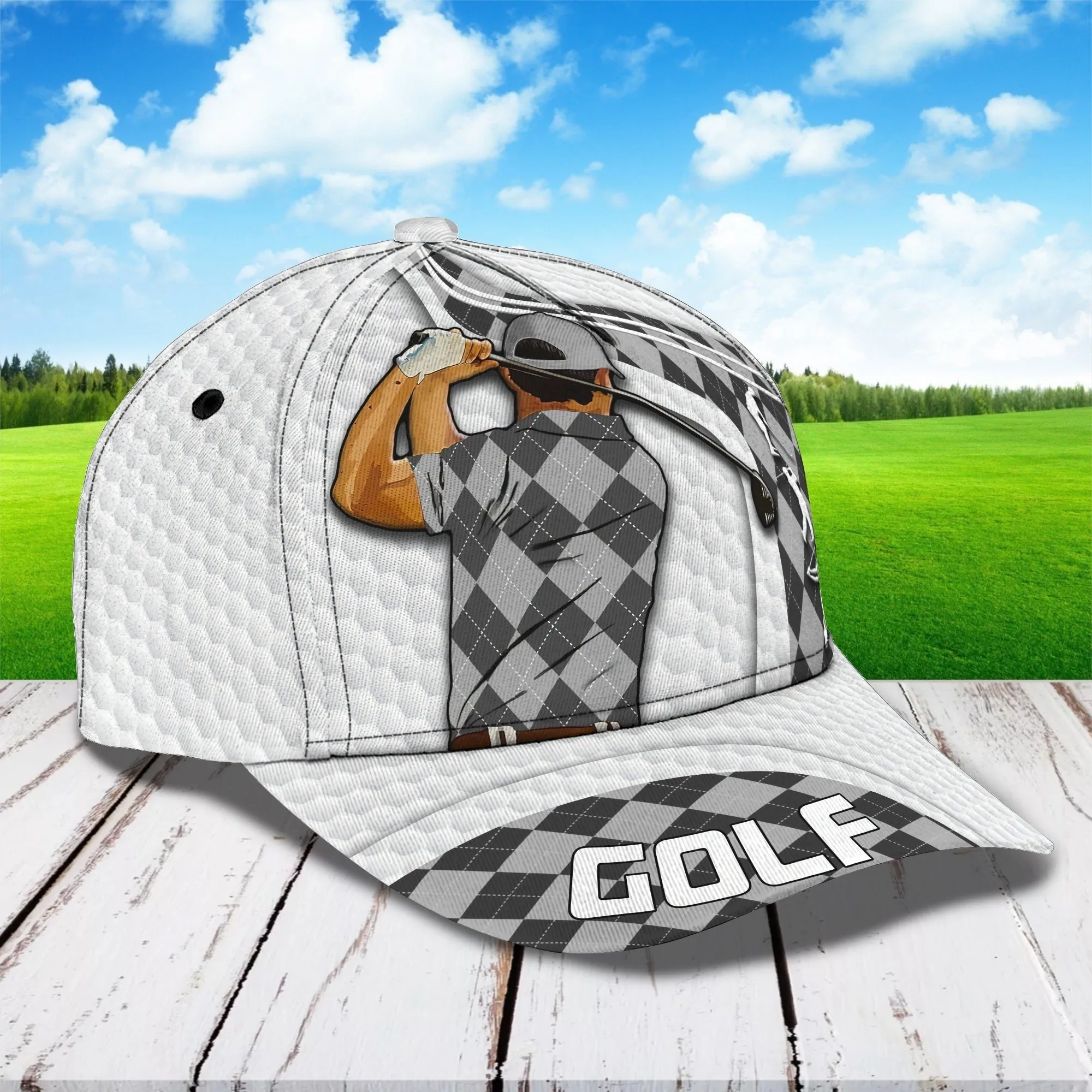 Customized 3D All Over Print Classic Cap For Golf Mens, Dad Golf Cap Hat, Christmas Gift For Golf Lover