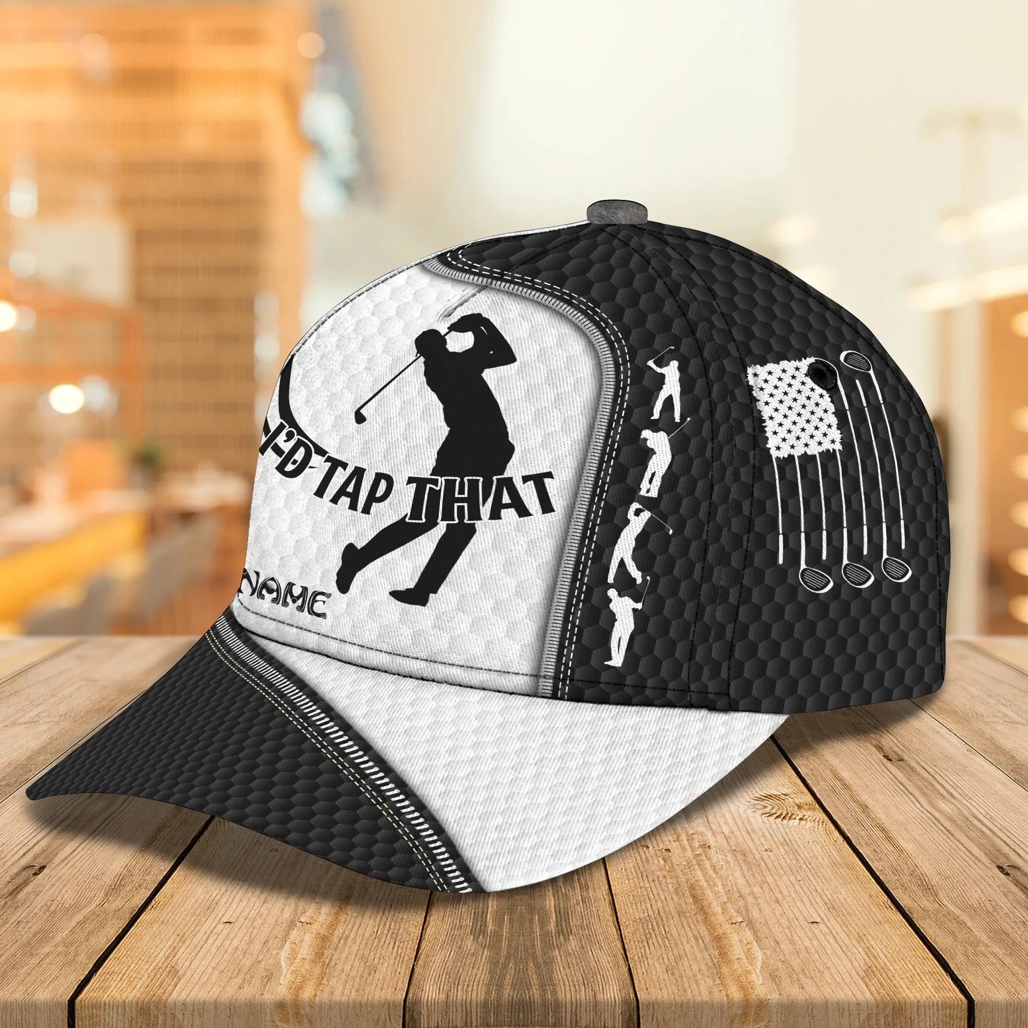 Customized 3D Full Printed Mens Golf Cap, Classic 3D Cap For Golfer, Nice Short I Love Golf Hat, Golf Cap