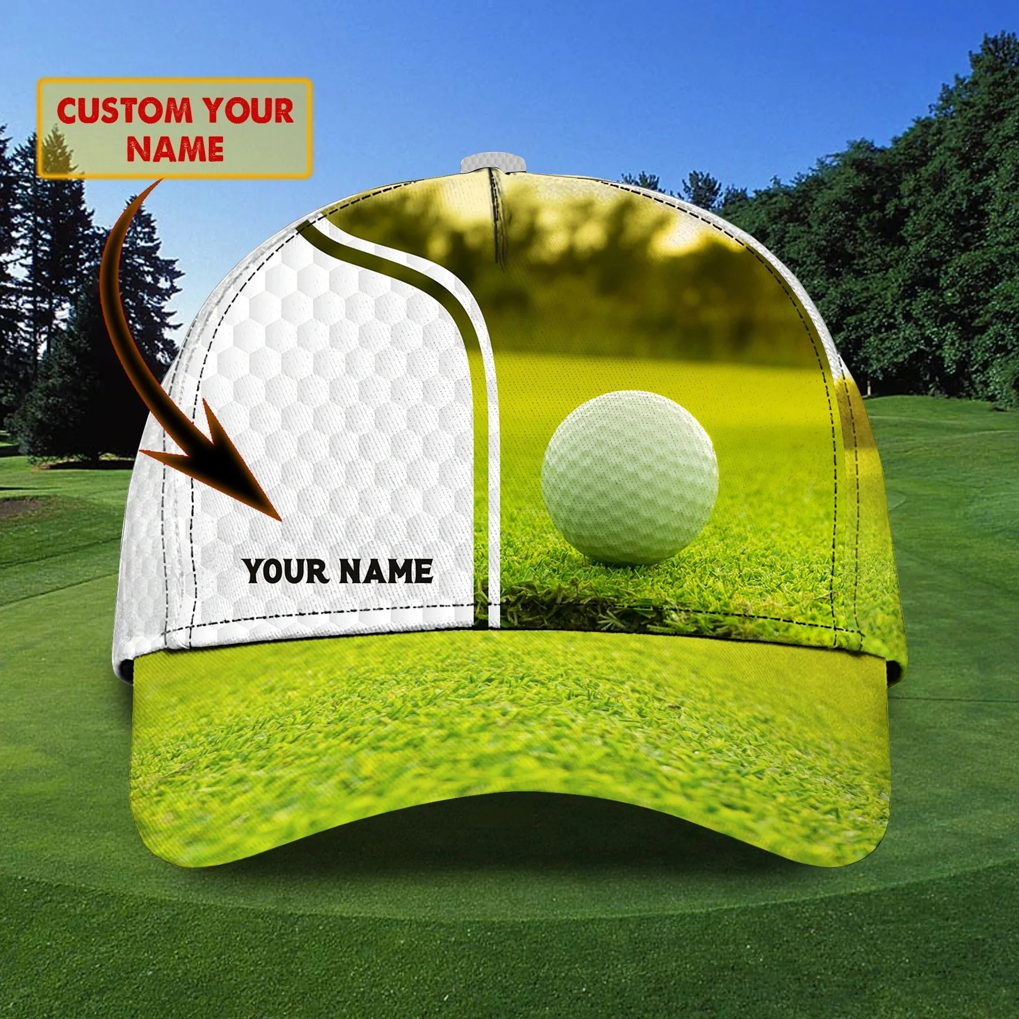 Customized White Green Golf Cap Hat For Girl, Queen Of The Green Cap Golfer Gift, Golfer Gifts