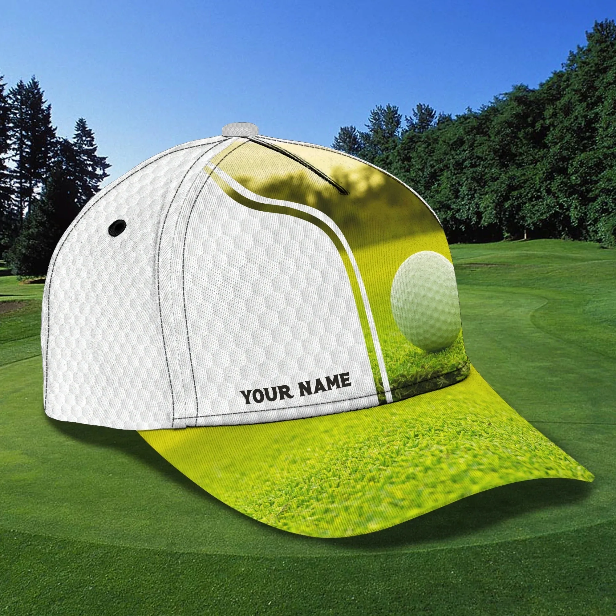 Customized White Green Golf Cap Hat For Girl, Queen Of The Green Cap Golfer Gift, Golfer Gifts