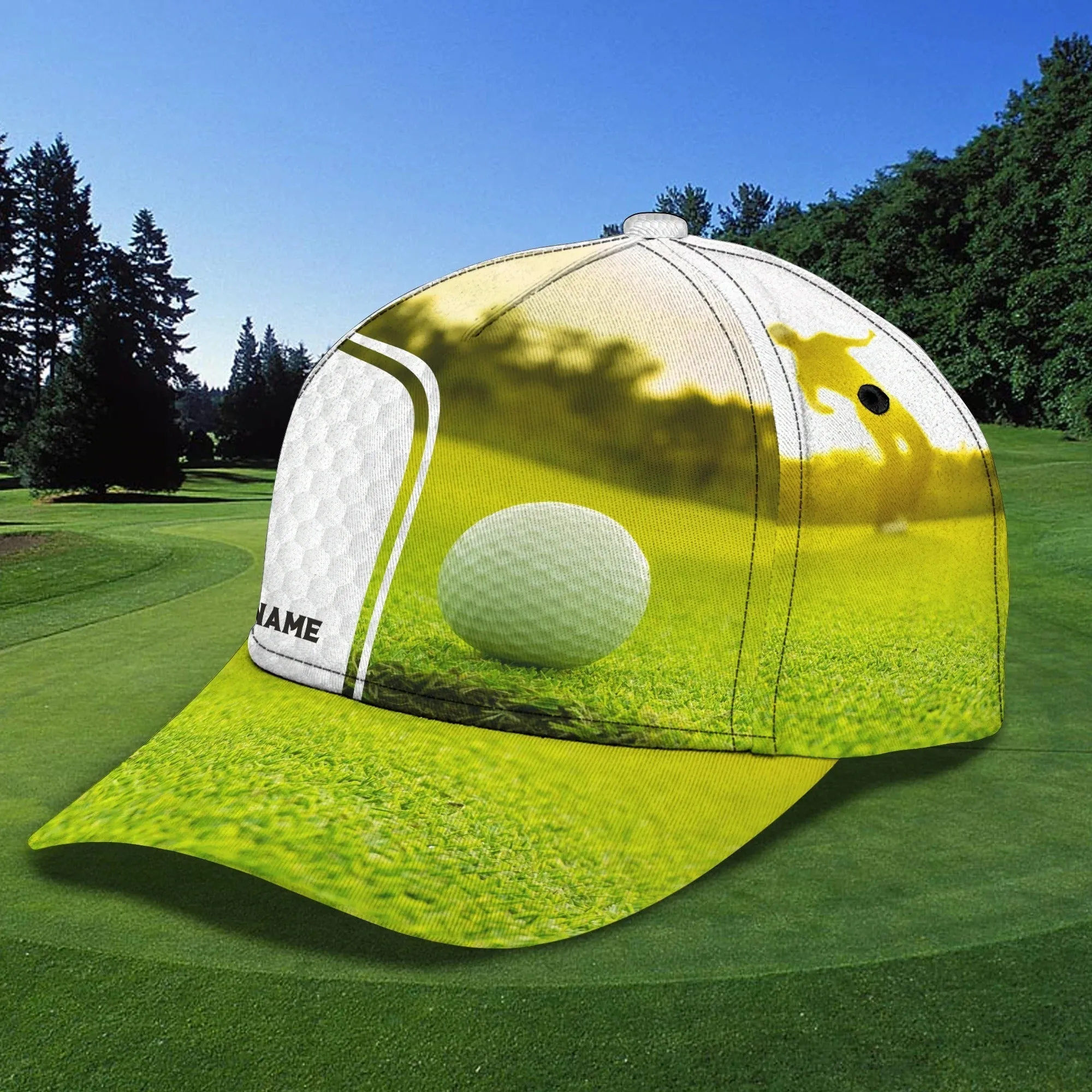 Customized White Green Golf Cap Hat For Girl, Queen Of The Green Cap Golfer Gift, Golfer Gifts