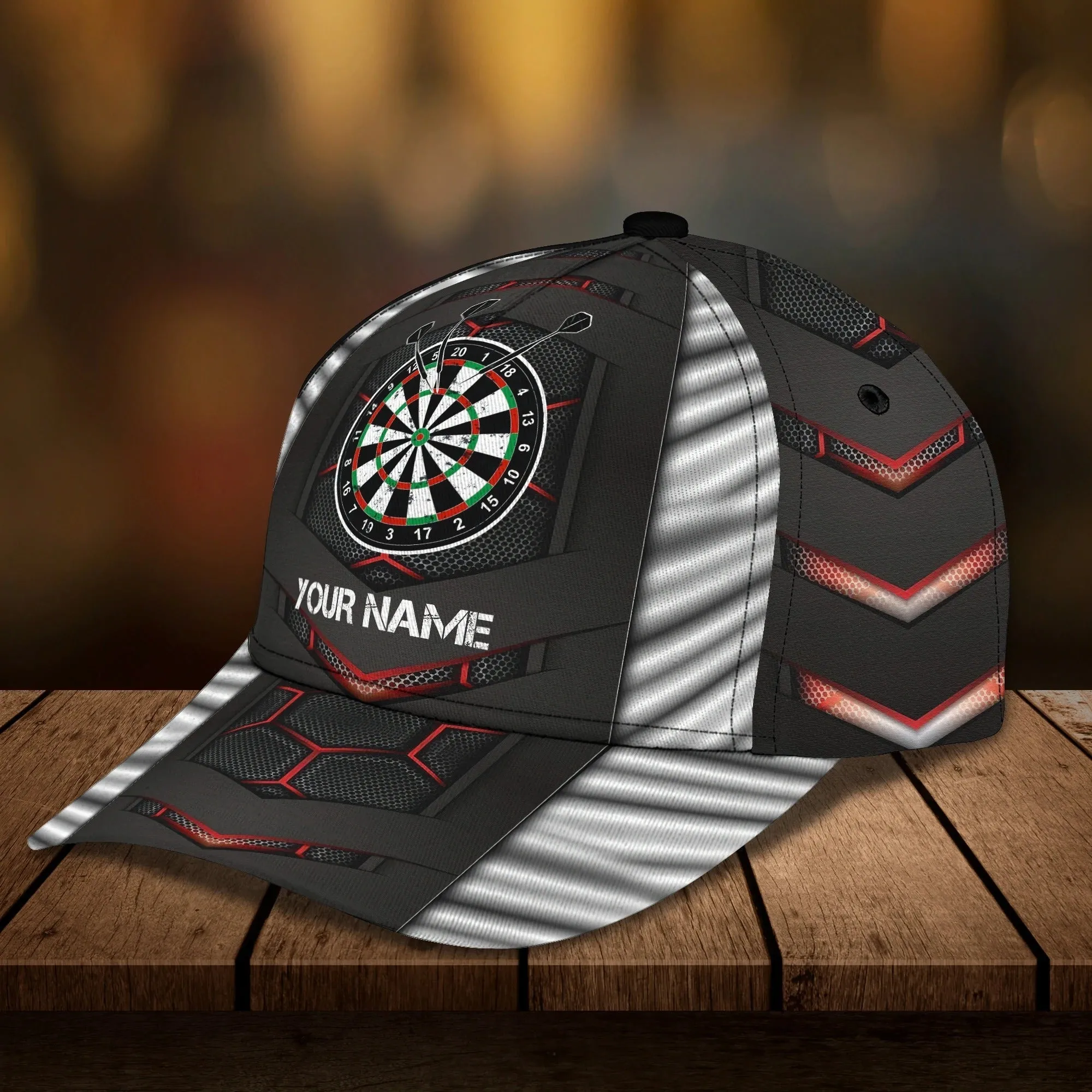 Customized With Name 3D Dart Caps, Dart Lover Gifts, Dart Hat Dart Cap For Dart Players