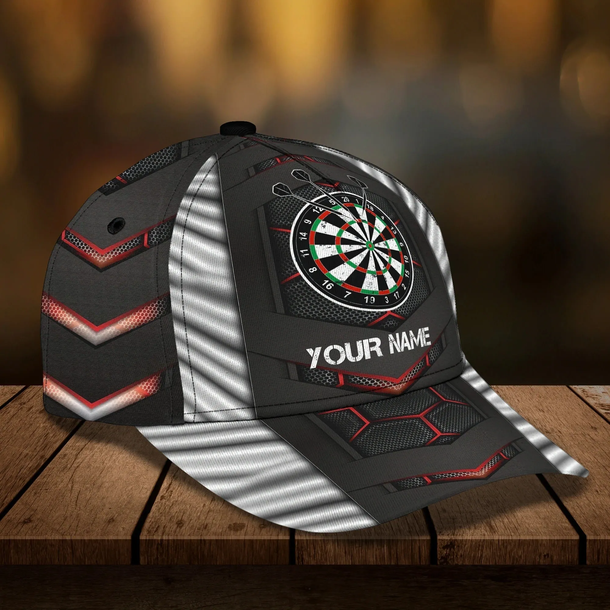 Customized With Name 3D Dart Caps, Dart Lover Gifts, Dart Hat Dart Cap For Dart Players