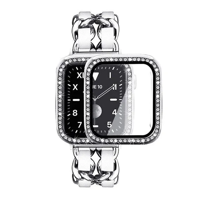 Diamond Glass Case   Women Jewelry Bracelet Metal Strap Series 6 5 4