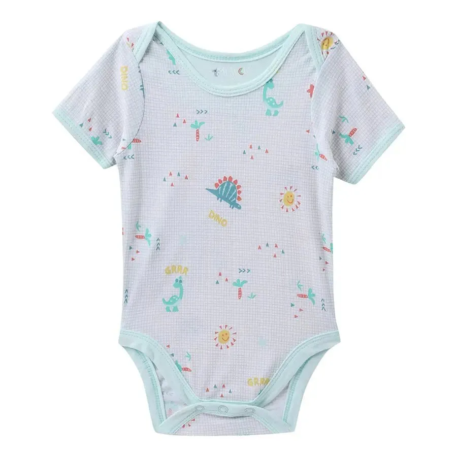 Dino Print Baby Boy Romper (Pack of 3)