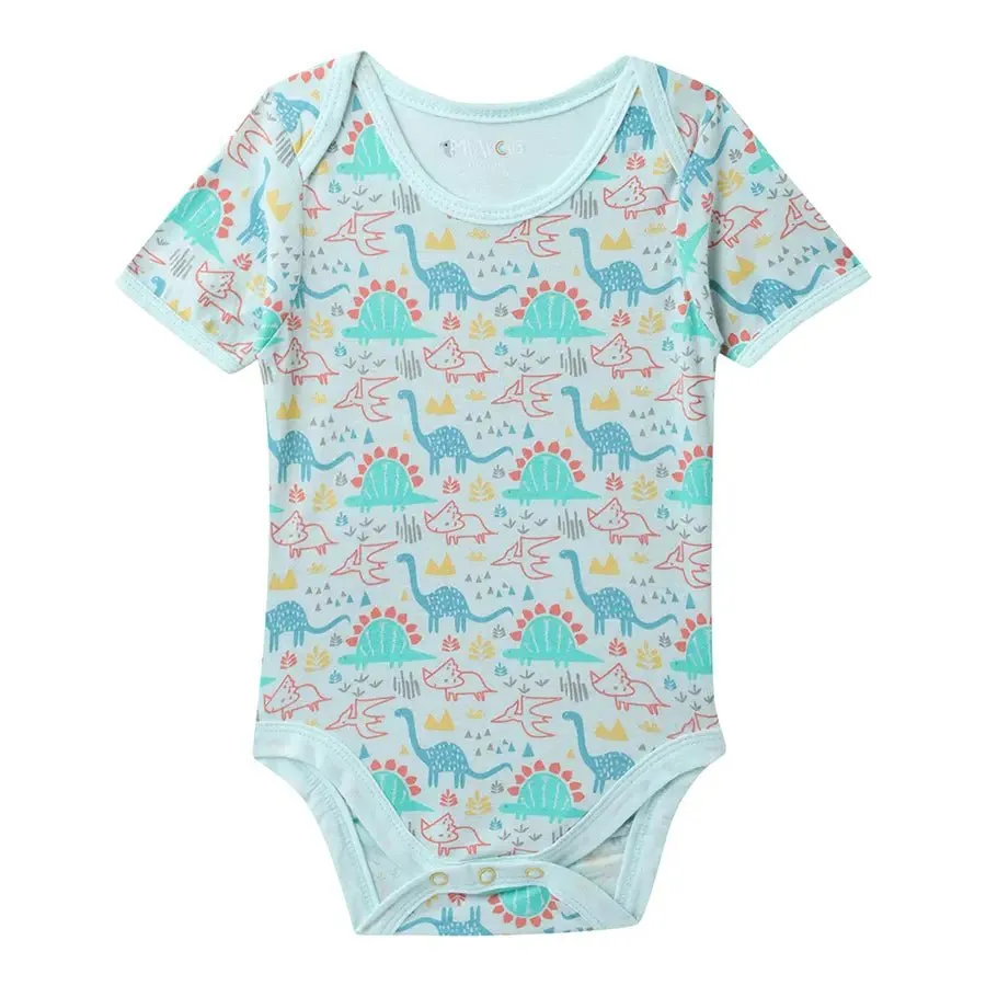 Dino Print Baby Boy Romper (Pack of 3)