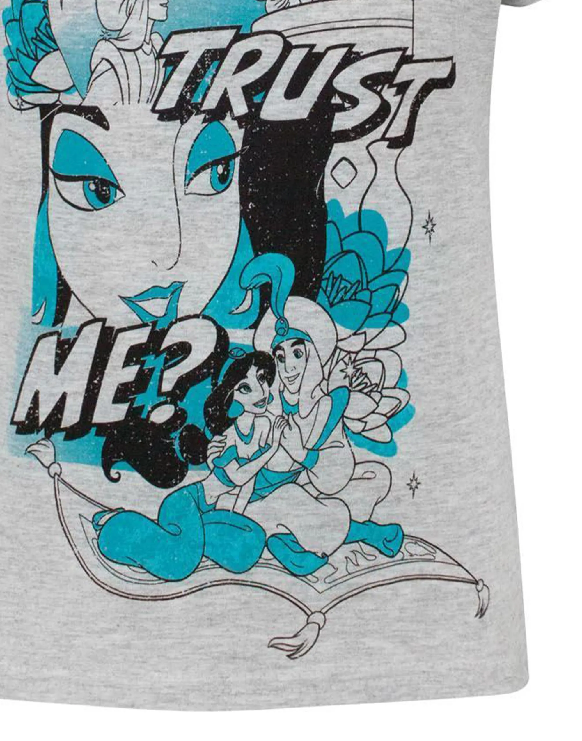 Disney Aladdin, Jasmine Girls Grey Short Sleeved T-Shirt