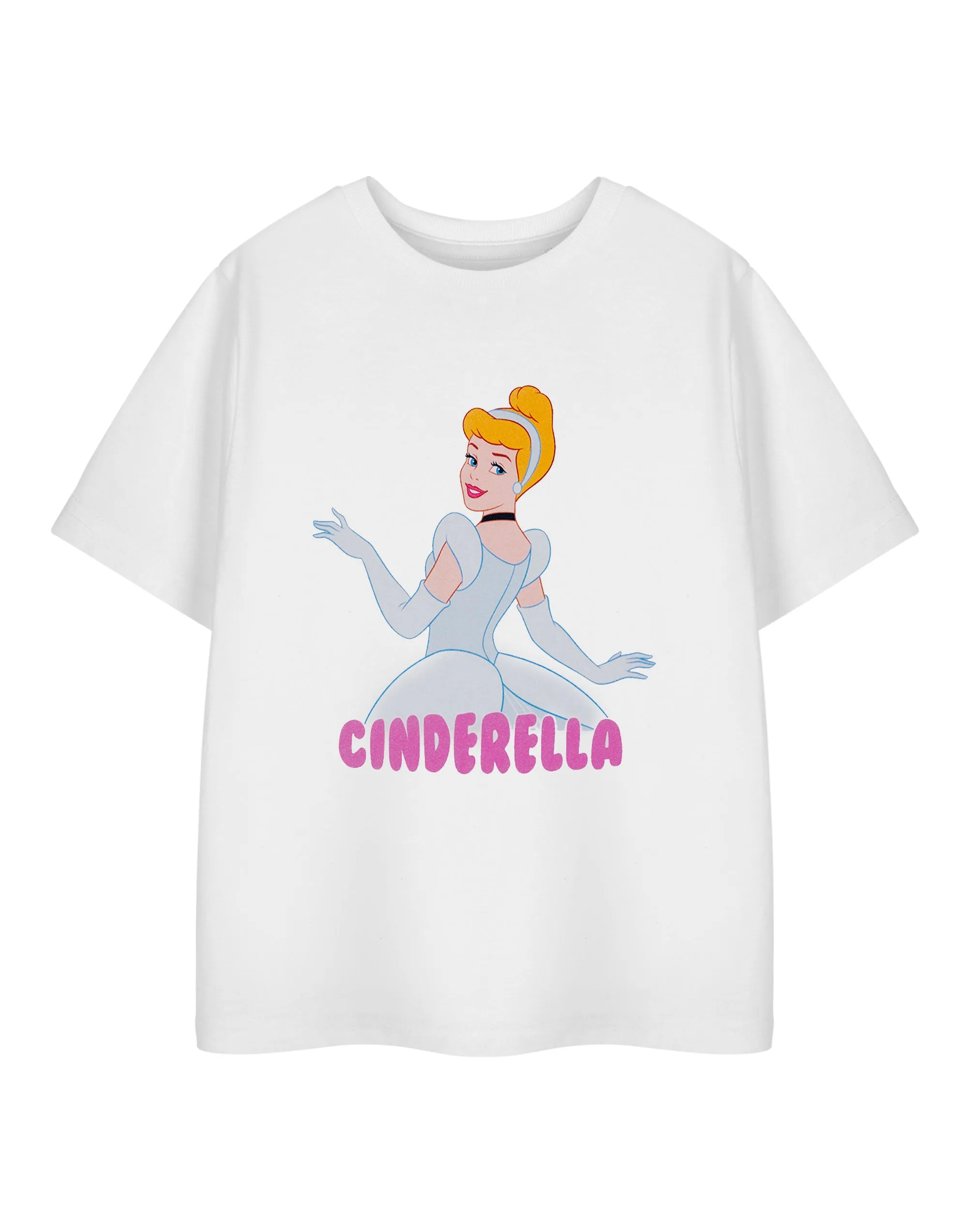 Disney Cinderella Girls White Short Sleeved T-Shirt