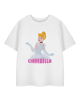 Disney Cinderella Girls White Short Sleeved T-Shirt