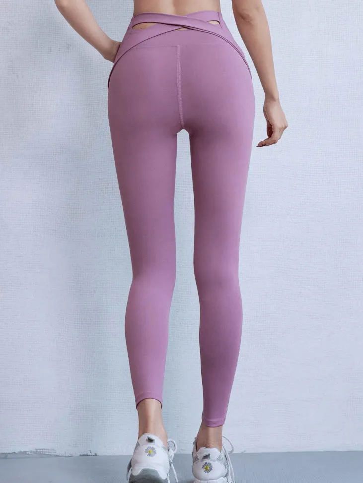 Female Cross Back Seamless High Waist Leggins for Sports - SF1026