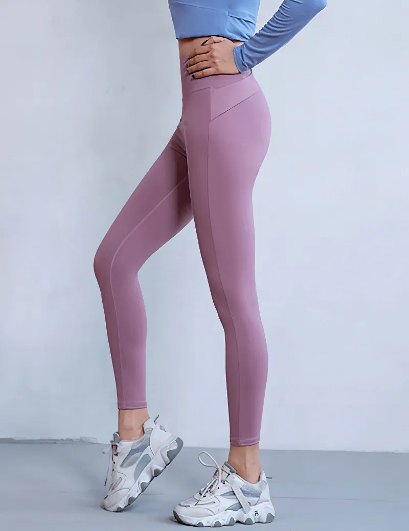 Female Cross Back Seamless High Waist Leggins for Sports - SF1026