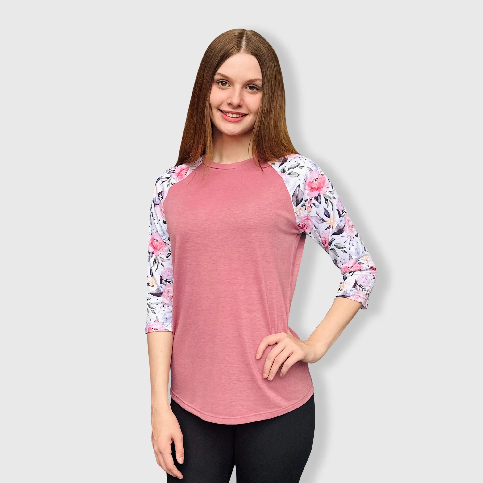 Floral Dusty Pink Polyester Top