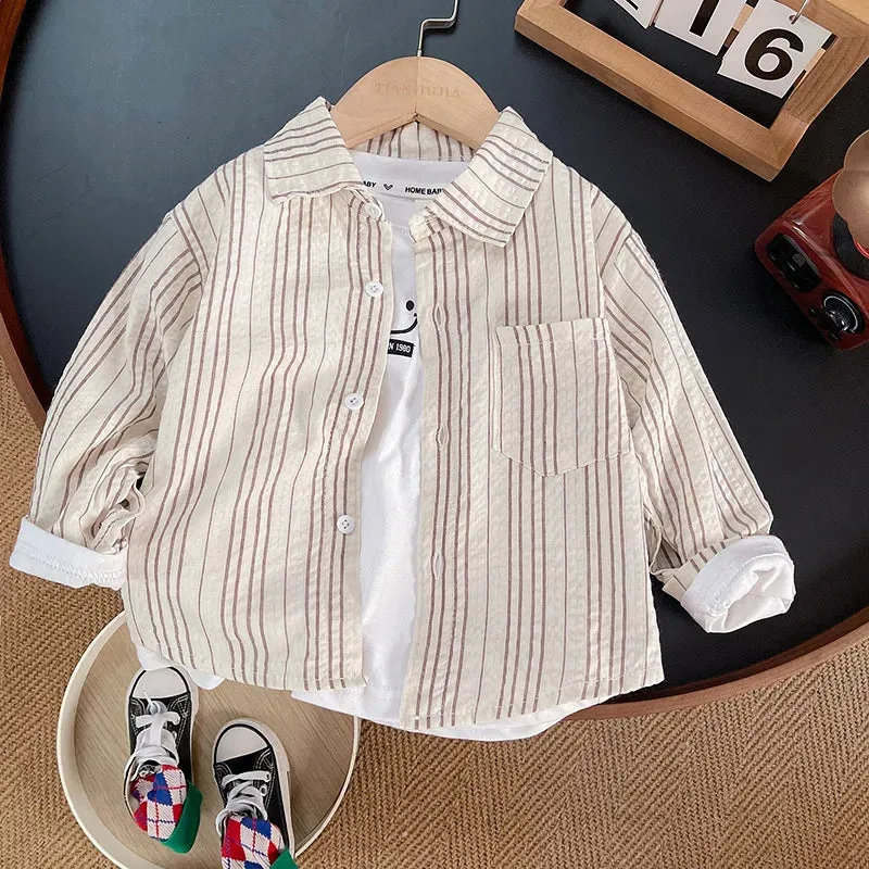 IENENS Kids Shirt Clothes Spring Thin Blouses Clothing Infant Boy Plaid Cotton Tops 1 2 3 4 Years Kids Long Sleeves Shirt