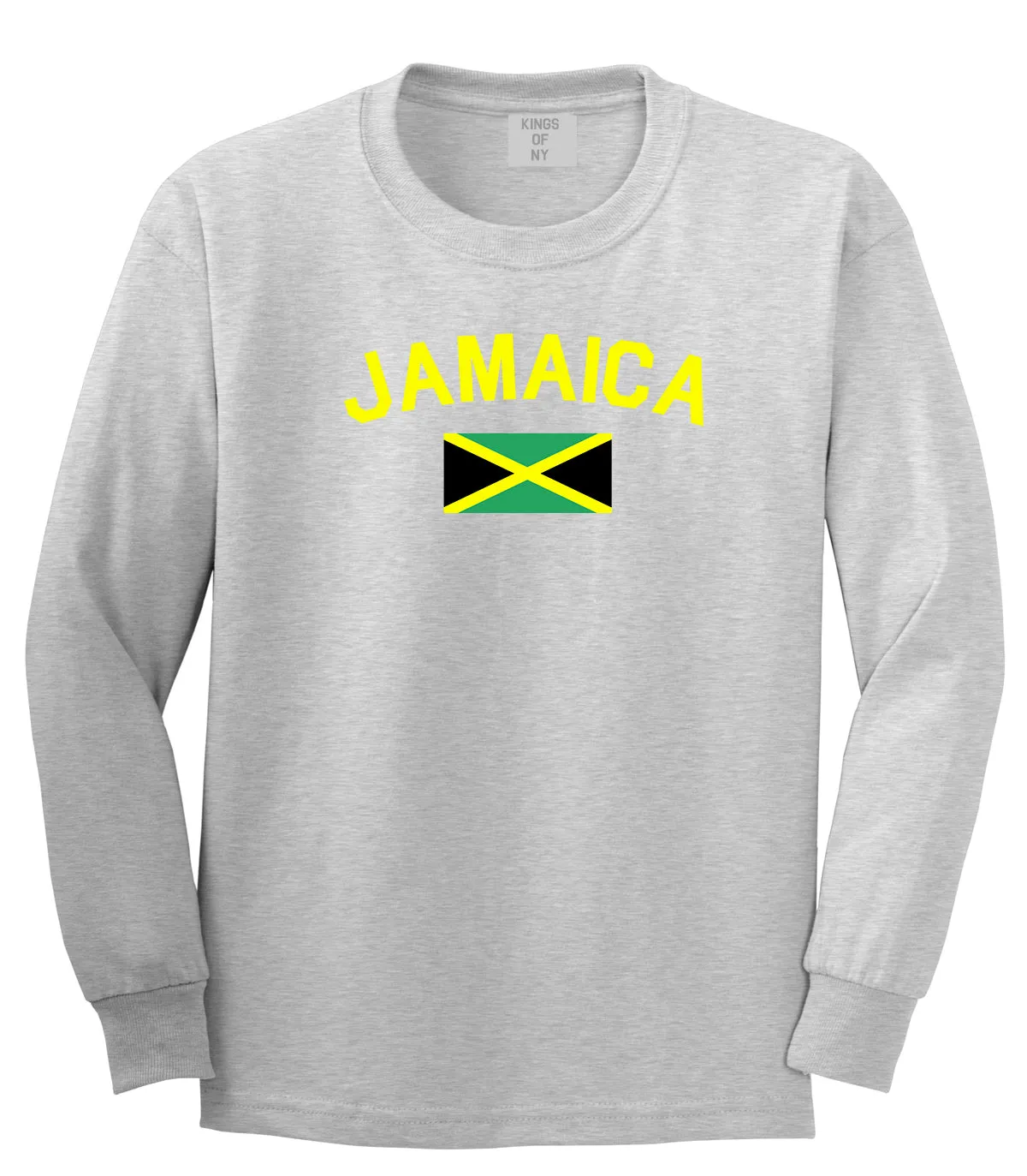 Jamaica With Jamaican Flag Mens Long Sleeve T-Shirt