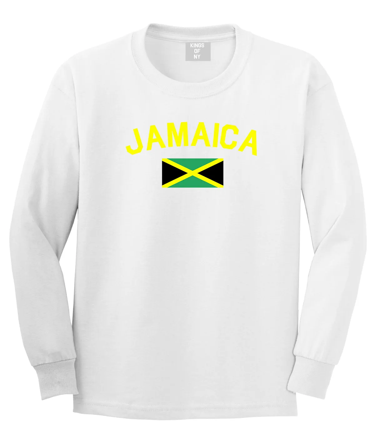 Jamaica With Jamaican Flag Mens Long Sleeve T-Shirt