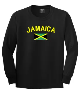 Jamaica With Jamaican Flag Mens Long Sleeve T-Shirt