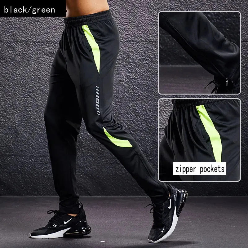 Men Sport Pants Running Pants With Zipper Pockets Soccer Training Jogging Sports Trousers Fitness Football Leggings Sweat pants