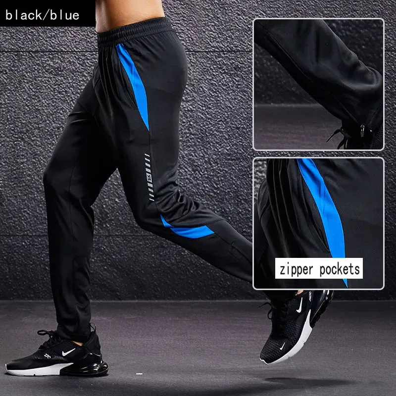 Men Sport Pants Running Pants With Zipper Pockets Soccer Training Jogging Sports Trousers Fitness Football Leggings Sweat pants