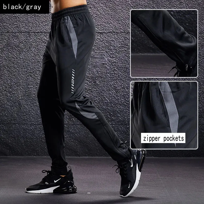 Men Sport Pants Running Pants With Zipper Pockets Soccer Training Jogging Sports Trousers Fitness Football Leggings Sweat pants